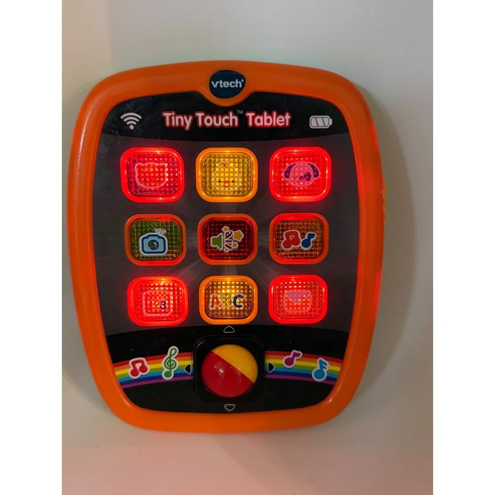 VTech Tiny Touch Tablet Orange Learning Toy Light Up Music Numbers Letters Works